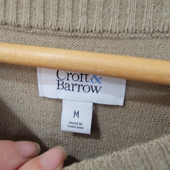 Croft & Barrow Crew Neck Sweater Long Sleeve Ribbed Tan Size Medium - Picture 4 of 14
